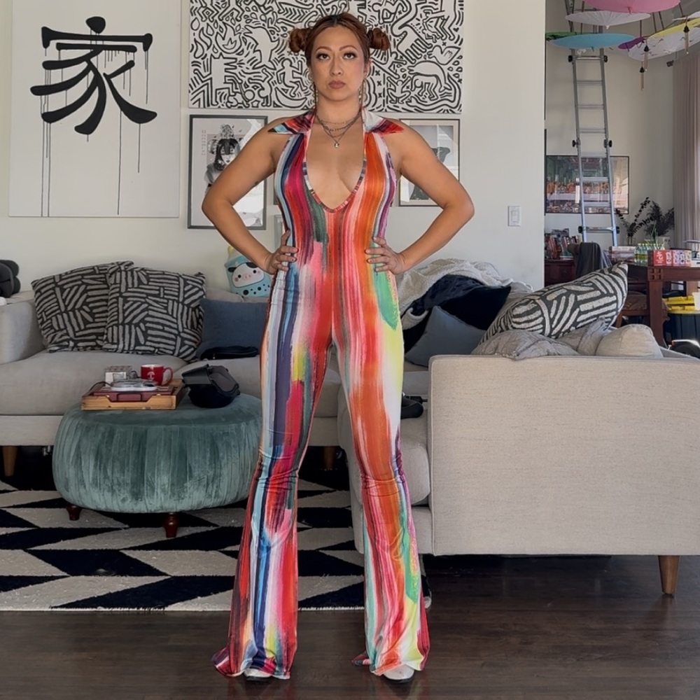 Colorful Sleeveless Jumpsuit